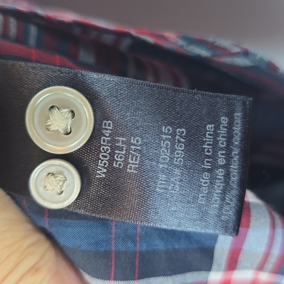 John Varvatos Mens RED White Blue PLAID Cotton Button down Shirt Sz.M - Picture 11 of 12